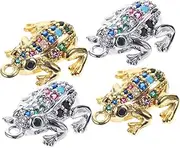 minkissy Metal Frog Pendant Mini Charms for Jewelry Animal Decorations Miniature Frog Ornament Hanging Loop