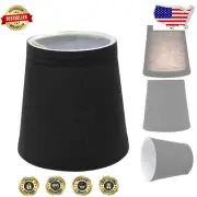 Luxury Black Clip-On Lamp Shades, Empire Design - 5-Piece Home Lighting Set
