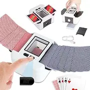 Smart Automatic Card Shuffler, 1-2 Deck Quiet & 2000 mAH USB-C Rechargeable Electric Card Shuffler, One-Press Smart AUTO Playing Shuffler for UNO Poker Blackjack Skip-Bo Phase 10 etc Cards