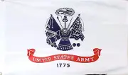 2'x3' U.S. Army Flag White background, Blue Army Logo, Red Scroll