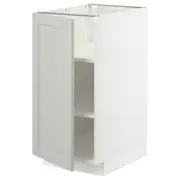 METOD base cabinet with shelves, white/Lerhyttan light grey, 40x60x80 cm
