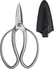 KAKURI Okubo Shears 7" (180 mm) Bonsai Scissors, Flower Arranging Scissors, Japanese Stainless Steel, Silver, Made in JAPAN