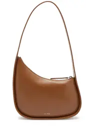 The Row Half Moon Leather Shoulder bag - Tan ONE SIZE