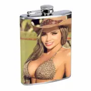 Colombian Pin Up Girls D6 Flask 8oz Stainless Steel Hip Drinking Whiskey