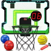 OKKIDY Mini Indoor Basketball Hoop, Light-up Basketball Hoop with Electronic ...
