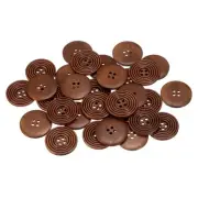 30pcs 4 Hole Flower Craft Sewing Button 38mm Handmade Wood Buttons, Light Brown