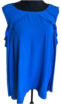 NWT Lane Bryant 20 2X Royal Blue Cold Shoulder Romantic Flowy Feminine Boho Top