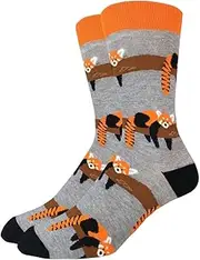 [Generic] Red Panda Socks, Red Panda Gift, UK Size 7-10, Orange And Grey, 7-9.5 US