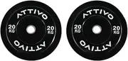 2" Olympic Bumper Plate Weight Plates with Steel Hub in Pairs High-Bounce Olympic Weight Plates - 20kg Pair