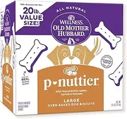 Old Mother Hubbard Wellness P-Nuttier Dog Biscuits, Natural, Training Treats, Peanut Butter Flavor, Large Size, (20 Pound Box)