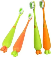 Healeved Ergonomic Kids Toothbrush 4 Pack Soft Bristle Manual Toothbrush for Toddlers