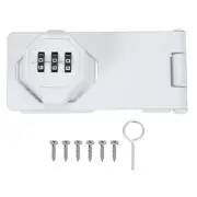 Password Hasp Locks Keyless 4 Inch No Drilling Required for Cabinets(White)