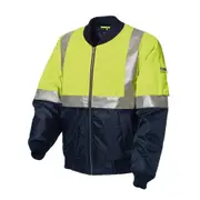WS WORKWEAR Men's Hi-Vis Waterproof 2-Tone Flying Jacket - Yellow - Navy