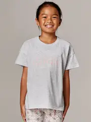 Girls Grey Sports Tee. Running Bare Girls Activewear.