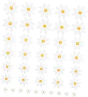 Gadpiparty 40pcs Embroidered Applique Patches: Clothes DIY Accessories Heat Adhesive Iron on Small Daisy Flower Patches for Jackets Jeans Phone Case Designs