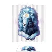 Child of Light Sun Moon Cub and Lion Shower Curtain