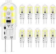 DiCUNO G4 LED Light Bulb Bi-Pin Base 1.5Watt 15-20W Halogen Bulb Equivalent 12 Volt Daylight White 6000K 180 Lumen Non-dimmable Pack of 10