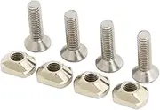 4 Pieces Surfboard Fin Screws Paddleboard Fin Screw No Tool Needed Surf Thumb Fin Screw and Plate for Outdoor Surfing Summer