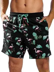 [Ultrafun] Mens Swim Trunks with Compression Liner 7 Inch Inseam Quick Dry 2 in 1 Swimming Board Shorts Swimsuit for Men