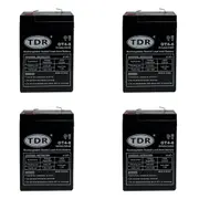 TDR 4pcs 6V 4Ah SLA Rechargeable Battery, Sealed Lead Acid 6 Volt 4.5Ah High Rate for Toy Electric Bike, Scooter, UPS, Alarm System, Mobility Scooter, Maintenance-Free