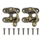 2 Pcs 46x39mm Wooden Box Hasp Latch Swing Arm Right Latch Hook Hasp Bronze