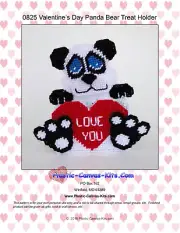 Valentine's Day Panda Bear Treat Holder-Plastic Canvas Pattern or Kit
