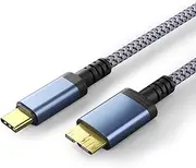 USB C Hard Drive Cable 0.5M, Type C to USB3.0 Micro B Drive Cable Compatible with Portable External Hard Hrives Such as WD Elements, Seagate Expansion, Toshiba, Samsung M3, Galaxy S5, LaCie, Maxtor