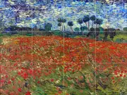 Art Vincent van Gogh Poppy Field Ceramic Mural Backsplash Bath Tile #2336