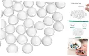 Glass Beads,100pcs Flat Glass Gemstone Clear 1.1lbs (0.47-0.55") Glass