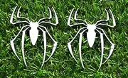 2Pcs Spider Emblems 3D Logo Metal Spider Badge Sticker Car Decal Compatible with Can Am Spyder, Universal Vehicle, Truck, Motorcycle, RV, Scooter, SUV, Door, Window (Chrome)