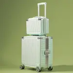🚚台灣熱賣🚚 關註立減50 行李箱 18吋登機箱 20吋小型正方形旅行箱 商務鋁框輕便拉桿箱