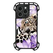 iPhone 16 Pro Ultra Bounce Case MagSafe Compatible Leopard with crocuses