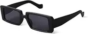[Generic] Retro Rectangle Sunglasses for Women Men Fashion Vintage SquarGlasses 400 Driving Eyewear, As Shown