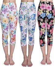 [IRELIA] 2 Pack Modal Girls Leggings Capri Solid Pant for School/Holiday