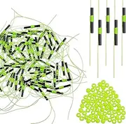 AGOOL Soft Luminous Shrimp Fishing Lures Set with Hook Swivel Beads Artificial Silicone Glow Fishing Bait Rig Fishing Tackle for Freshwater Saltwater Bass Trout Salmon Walleye