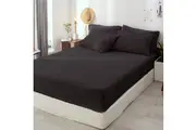 Luxor Black Teddy Bear Fleece Fitted Sheet + Pillowcase Set( No Flat Sheet)