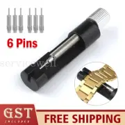 Metal Adjustable Watch Band Bracelet Repair Tool Link Pin Remover 6 Replace Pins