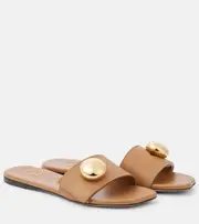 [Loewe] Loewe Pebble leather slides AU 8 brown