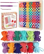 Coopay Weaving Loom Kit, Wooden Potholder Loom Kit with 192 Weaving Loops, Step-by-Step Instruction, Art and Crafts for Kids anf Adults, Ideal Gift
