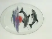 Glass Oval Bevel Dolphins-leadlight stained glass crafts