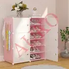 White Door DIY Shoe Rack Storage Multi-Cube Organizer Cabinet Stackable Closet