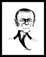 1970-rpt FRANK SINATRA Bowtie Hollywood Rat Pack Singer Actor Caricature MATTED