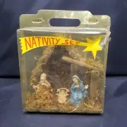 Vintage Sealed New Nativity Manger Scene Made in Italy Mary Joseph Baby Jesus