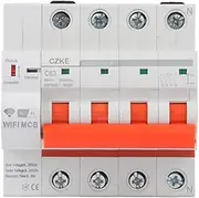 SKXMOD YCB9ZF 2P 3P 4P WiFi Smart Circuit Breaker Short Circuit Protection Timed Smart Reclosing Switch Remote Control(4p,25A)