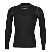 Mitre Neutron Base Layer Black Compression LS Top Size MY 8-10y Kids Sportswear
