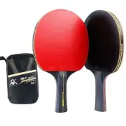 2PCS Professional Table Tennis Racket Ping Pong Racket Set Pimples-in Rubber