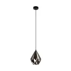 Carlton 1 Black and Copper Small 1 Light Pendant by Eglo