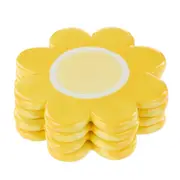 Emporium Set of 4 Posey Flower Coasters - Yellow