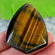 AJT18182 48x36x7mm Natural Tiger Eye Gem Shield Pendant Bead