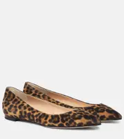 [Gianvito Rossi] Gianvito Rossi Gianvito leopard-print ballet flats AU 5.5 brown